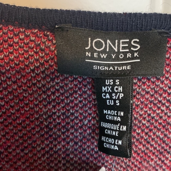 Jones New York Women Houndstooth Knit Plaid Sweater Long Duster Jacket NWT Small - Picture 7 of 14